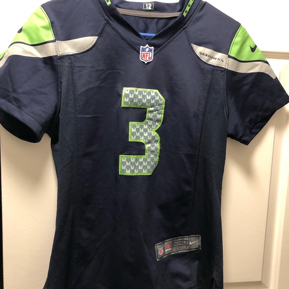 Nike On Field NFL Authentic Seattle Seahawks #3 Wilson Women's  Blue Jersey - Picture 5 of 15